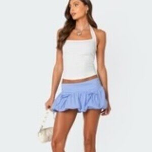 Edikted Bow Tie Striped Bubble Mini Skirt NWT Size XS